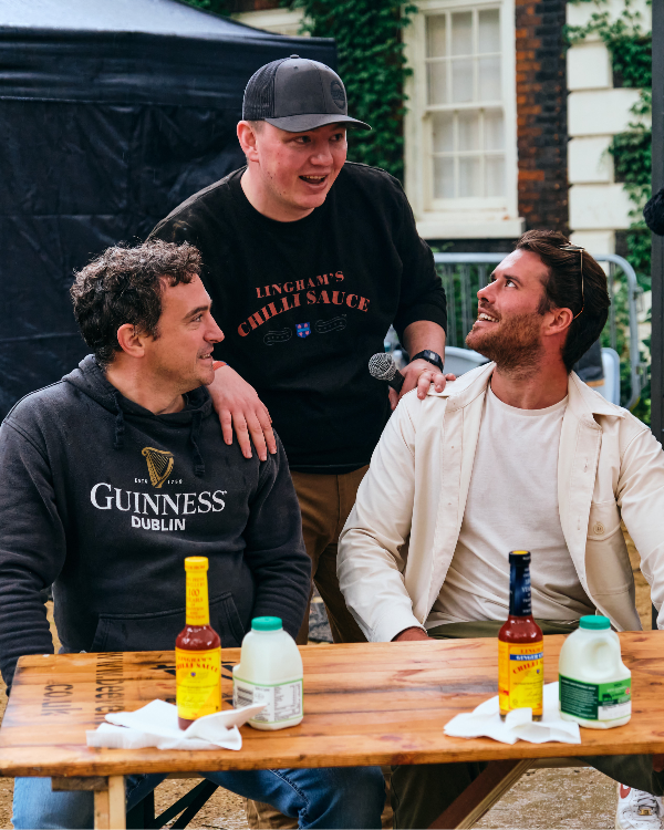 guys taiga part at the hot wing contest at wingjam, Guests Relishing Chicken Wings at WingJam, London’s Top Chicken Wing Festival WingJam, WingJam 2024 London Event Highlights, Discover the Best Chicken Wings at WingJam London
